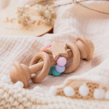 Load image into Gallery viewer, Candy Star Baby Wooden Rattle | Educational Teething toy
