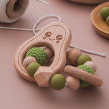 Load image into Gallery viewer, Wooden Avocado Beads Rattle Baby Teether
