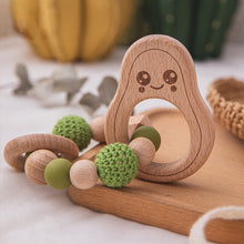 Load image into Gallery viewer, Wooden Avocado Beads Rattle Baby Teether
