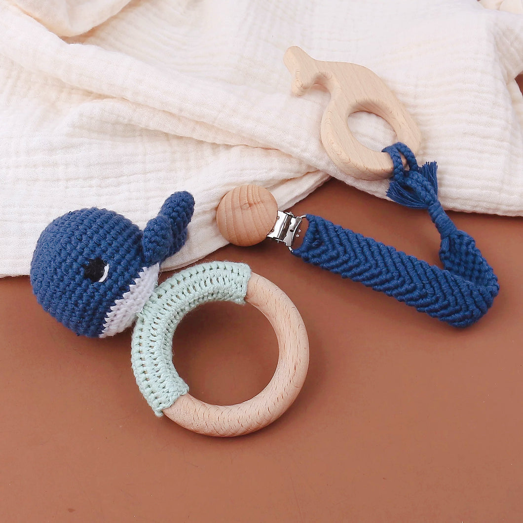 Wooden Rattle Toy Gift Set | Baby Whale