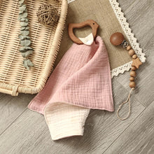 Load image into Gallery viewer, Muslin blanket &amp; Baby Teething Wooden Ring

